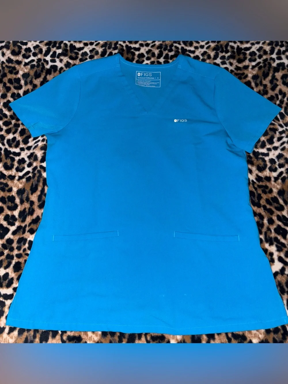 FIGS Women’s Small Bright Teal Set Casma Scrub Top and Zamora Jogger Scrub Pants